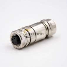 M12 Connector 4Pin Field Wireable Connector D Coded Female Straight For Cable Screw-joint Shield M12 Connector 4Pin Field Wireable Connector D Coded Female Straight For Cable Screw-joint Shield