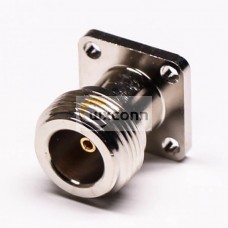 N Connector Flange Mount Female with 4 Hole Flange Extended PTFE N Connector Flange Mount Female with 4 Hole Flange Extended PTFE