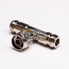 N Type RF Adapters Tee Joint Male to Two Female Coaxial Connector