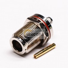 N Bulkhead Connector Jack 180 Degree Crimp Type Waterproof N Bulkhead Connector Jack 180 Degree Crimp Type Waterproof