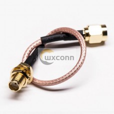 SMA Coax Cable Straight Male To Straight Bulkhead SMA Female Cable Assembly 30cm SMA Coax Cable Straight Male To Straight Bulkhead SMA Female Cable Assembly 30cm