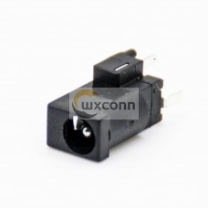 DC Power Supply Socket Unshiled Plastic Black Through Hole Solder Lug Straight Male Jack