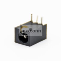 DC Power Supply Socket Male Through Hole 90 Degree Solder Lug Unshiled Plastic