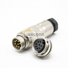 M16 Male 8 pin Straigh Back Mount Male Plug&Female Socket M16 Male 8 pin Straigh Back Mount Male Plug&Female Socket