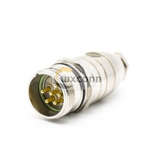 M23 Connectors 6 Pin  Solder Type for Cable Connector Shield Straight