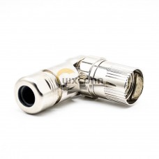 M23 17 Pin Female Connector Solder Type for Cable Shield 90 degree
