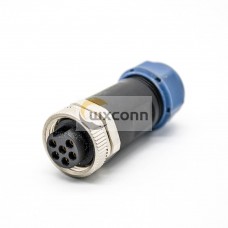 7/8 Connector 6 pin Female Solder Type For Cable Straight Non-Shield