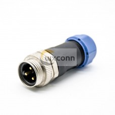 7/8" Series Connector 3 pin Male Straight Site-Assembly Solder For Cable UnShielded