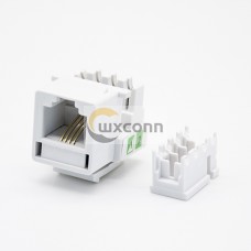 RJ11 Socket Module 4P4C Single Port White PCB Mount Unshielded CAT3
