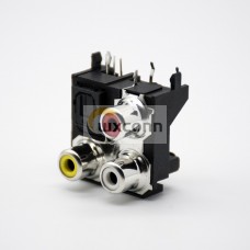 Fiber Optic Module jack and 3 RCA Jack Right angle panel mount with self tapping hole Fiber Optic Module jack and 3 RCA Jack Right angle panel mount with self tapping hole