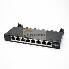 Patch Panel Cat6a RJ45 Keystone Jack 1u 8 Ports Black Shield Patch Panel Cat6a RJ45 Keystone Jack 1u 8 Ports Black Shield