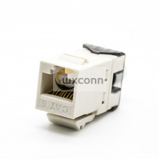 RJ45 Cat6 Keystone Jack 180 Degree Through Hole 8 Pin Single Port Unshielded