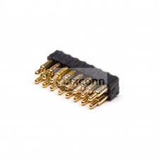 Double Row Pogo Pin Connector 16 Pin 2MM Pitch Gold Plating Side-mounted