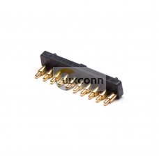 Brass Pogo Pin Connector Multi Pin Series 2.2MM Pitch Single Row 10 Pin Side-mounted Brass Pogo Pin Connector Multi Pin Series 2.2MM Pitch Single Row 10 Pin Side-mounted