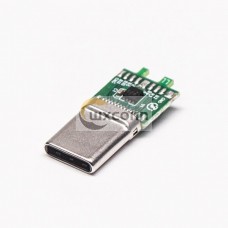 USB Type C Straight 180 Degree Plug 24 Pin Solder Type USB Type C Straight 180 Degree Plug 24 Pin Solder Type