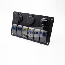 Dual USB Car Cigarette Lighter Socket 6-position Switch Voltmeter Combination Panel Dual USB Car Cigarette Lighter Socket 6-position Switch Voltmeter Combination Panel
