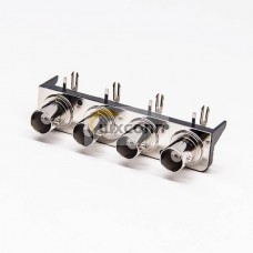 BNC Connector Female Coaxial 4x1 Angled PCB Mount BNC Connector Female Coaxial 4x1 Angled PCB Mount