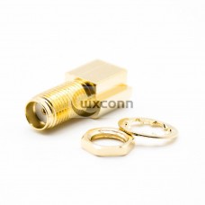 SMA Connector Assembly Female Straight Standard SMT Panel Mount Gold Plating