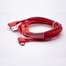 Right Angle Micro USB Plug To USB Male Red Charging Cable Right Angle Micro USB Plug To USB Male Red Charging Cable