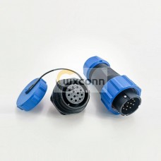 IP68 Power Connector SP21 Series IP68 12 Pin Male Plug & Female scoket Rear-nut Mount Straight Waterproof Aviation Connector