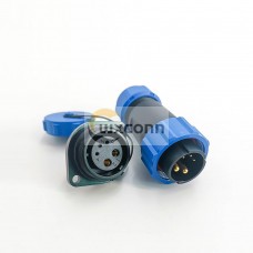 5 Pin Connector Waterproof Male Plug  & Female Socket 2 Holes Flange Panel Mount Solder Type SP21 Series