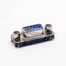 D SUB 15 Pin Female Right Angled Staking Type Through Hole for PCB Mount D SUB 15 Pin Female Right Angled Staking Type Through Hole for PCB Mount