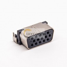 15 Pin D SUB Female Right Angled Through Hole for PCB Mount Black 15 Pin D SUB Female Right Angled Through Hole for PCB Mount Black