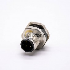 Connector M12 4 Pin A Code Male Shiled Blukhead Waterproof Panel Receptacles for Cable Connector M12 4 Pin A Code Male Shiled Blukhead Waterproof Panel Receptacles for Cable