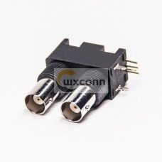 Coaxial to BNC Connector Dual Female Angled for PCB Mount