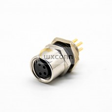 M8 4Pin Panel Receptacles Female PCB Mount Straight Back Mount Waterproof Circular Connector M8 4Pin Panel Receptacles Female PCB Mount Straight Back Mount Waterproof Circular Connector