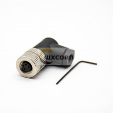 10pcs M8 Cable Connector Screw Type Connector Right Angle 4 Cores Assemble Cable Female Unshiled Waterproof Plug 10pcs M8 Cable Connector Screw Type Connector Right Angle 4 Cores Assemble Cable Female Unshiled Waterproof Plug