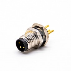 M8 Socket 3 Pin Waterproof Male Straight Rear Blukhead Dip Type PCB Mount M8 Socket 3 Pin Waterproof Male Straight Rear Blukhead Dip Type PCB Mount