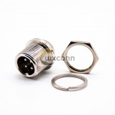 4 Pin Male Socket Receptacle GX12 Standard Type Front Mount Straight Solder Cable 4 Pin Male Socket Receptacle GX12 Standard Type Front Mount Straight Solder Cable