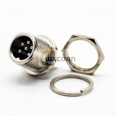 GX12 Connector Front Mount Straight Solder Cable 6 Pin Aviation Male Receptacles GX12 Connector Front Mount Straight Solder Cable 6 Pin Aviation Male Receptacles