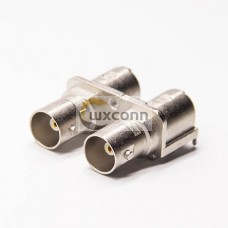 BNC PCB Right Angle Dual Female Connector Through Hole BNC PCB Right Angle Dual Female Connector Through Hole