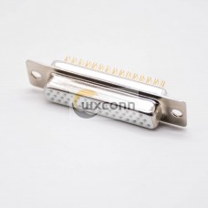 Standard D Sub Three Rows 44 Pin Stamped Straight Female Solder Cup D-type Connector Standard D Sub Three Rows 44 Pin Stamped Straight Female Solder Cup D-type Connector