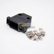 D Sub Shell Plastic Housing For D-sub 15Pin Black Dust Cover