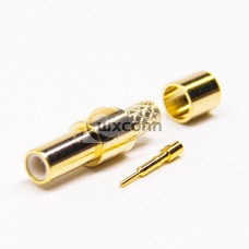 SMB Female Crimp Connector 180 Degree for Cable Gold Plating SMB Female Crimp Connector 180 Degree for Cable Gold Plating