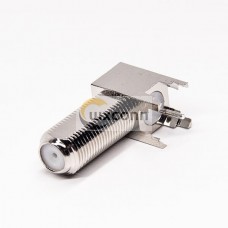 F Connector 90 Degree Bulkhead Female for PCB Mount F Connector 90 Degree Bulkhead Female for PCB Mount