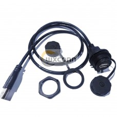 USB Type A2.0 Male 90 Right Angle to Female Waterproof Conversion Cables with Cover USB Type A2.0 Male 90 Right Angle to Female Waterproof Conversion Cables with Cover