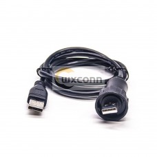 IP67 USB 2.0 Type A Male to Male Cable Panel Lock Molding IP67