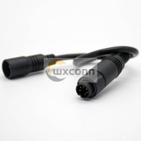 MINI DIN Connector Cable Straight 6 Pin Male To Female Snap Connection Injection Cable 28AWG PVC 300mm