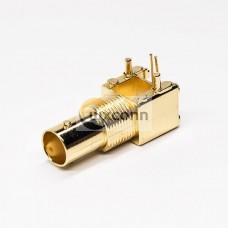 BNC Connector PCB Mount Right Angled Female Through Hole Gold Plating BNC Connector PCB Mount Right Angled Female Through Hole Gold Plating