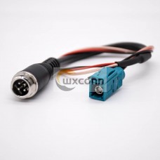 Fakra Cable Straight Fakra Z Type Female To GX12 4 Pin Male Cable Assembly Fakra Cable Straight Fakra Z Type Female To GX12 4 Pin Male Cable Assembly
