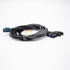 Fakra Cable Assembly Mini Fakra Z Type Female to Four Ports Fakra A Type Male Straight Cable