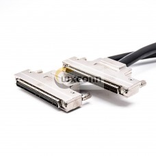 SCSI Cable Assembly Straight 100pin Male HPDB to HPCN Piercing Zinc Alloy Cable Length 5m SCSI Cable Assembly Straight 100pin Male HPDB to HPCN Piercing Zinc Alloy Cable Length 5m