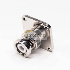 BNC Connector Flange Mount Plug 180 Degree Solder Type for Coaxial Connector
