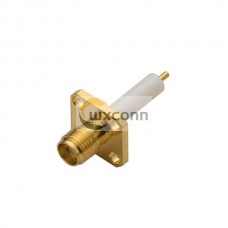 SMA Female Straight 4Hole Flange Receptacle with Extended PTFE SMA Female Straight 4Hole Flange Receptacle with Extended PTFE