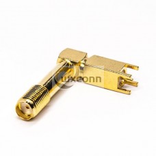 SMA Connector 90 Degree Female Right Angle Through Hole for PCB Mount