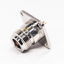 N Type Flange Connector 4 Hole Solder Type for Coaxial Cable N Type Flange Connector 4 Hole Solder Type for Coaxial Cable